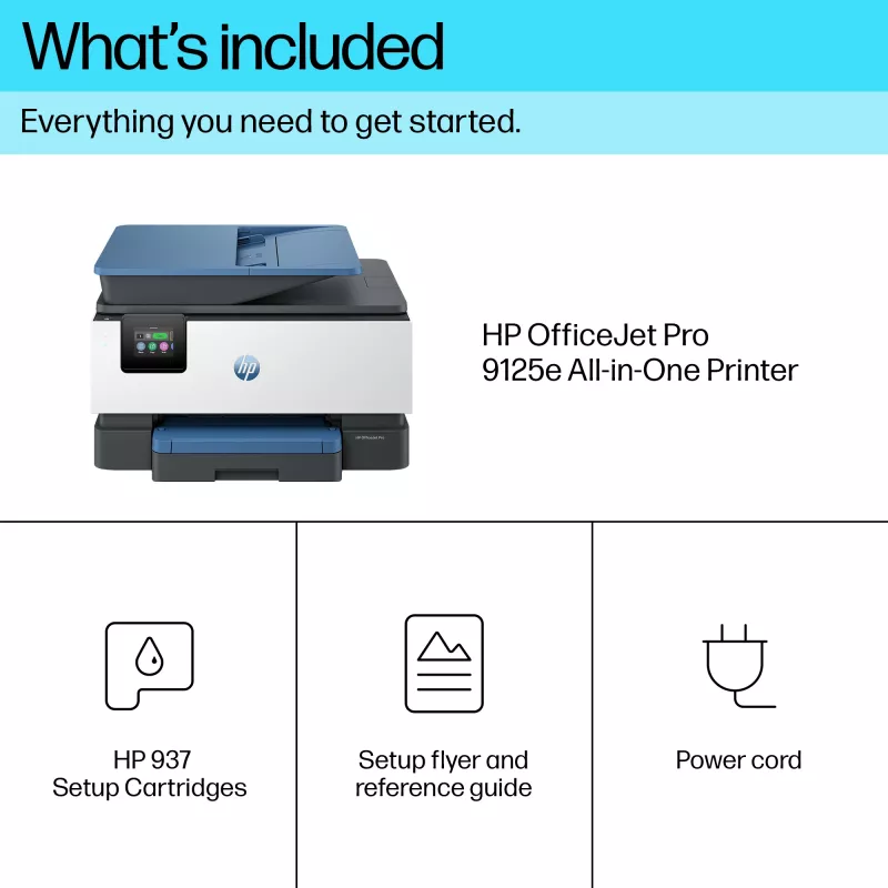 HP OfficeJet Pro 9125e langaton monitoimiväritulostin, Instant Ink; kaksipuolinen tulostus
