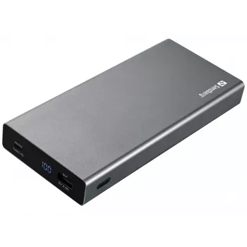 Sandberg Powerbank USB-C PD 100W 20000, 20000 mAh, litiumioni (Li-Ion), Quick Charge 3.0, 100 W, harmaa