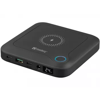 Sandberg All-in1 Laptop Powerbank 24000, 24000 mAh, Quick Charge 2.0, langaton lataus, musta