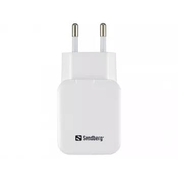 Sandberg AC-laturi Dual USB 2.4+1A EU, sisäkäyttöön, AC, USB, 5 V, musta, valkoinen