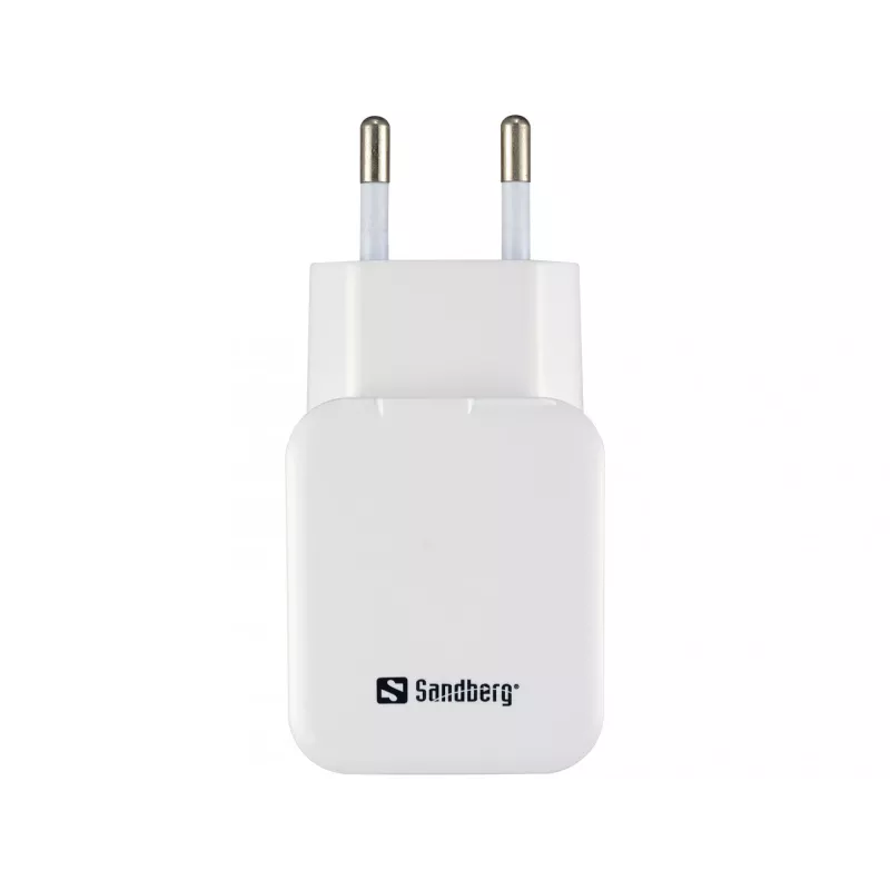 Sandberg AC-laturi Dual USB 2.4+1A EU, sisäkäyttöön, AC, USB, 5 V, musta, valkoinen