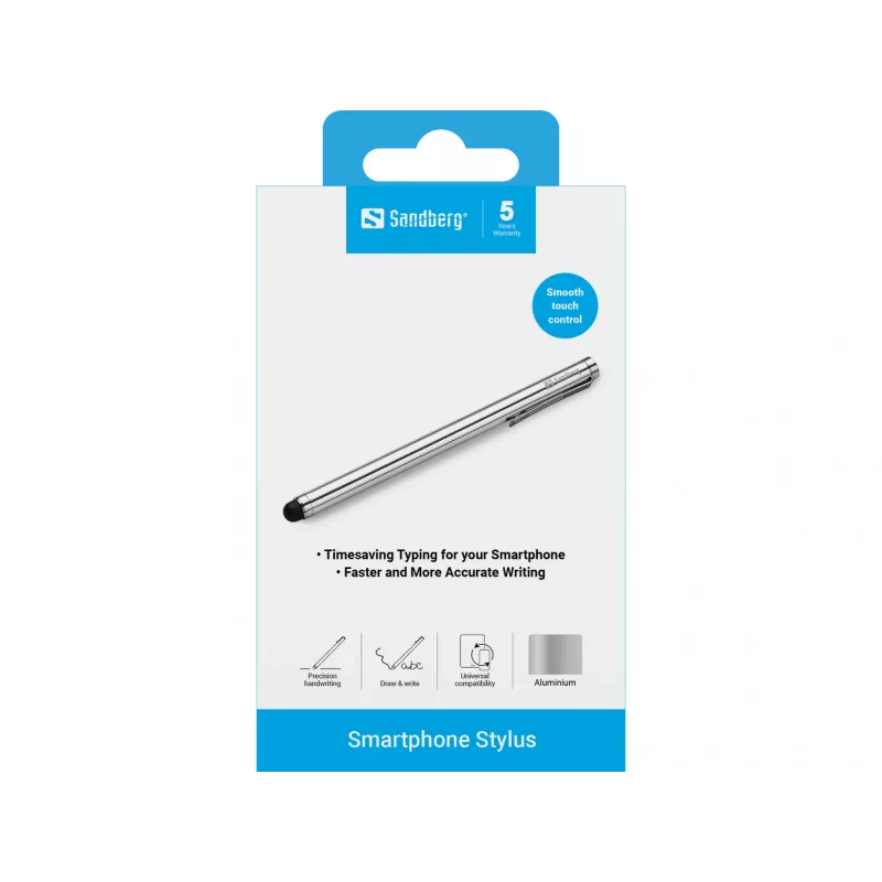 Sandberg älypuhelin­stylus, matkapuhelin/älypuhelin, hopea, 5 g, 140 mm, 7 mm, 7 mm
