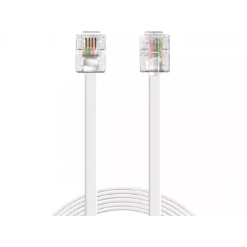 Sandberg puhelinkaapeli RJ11-RJ11 1,8 m, 1,8 m, RJ11, RJ11, uros, uros, valkoinen