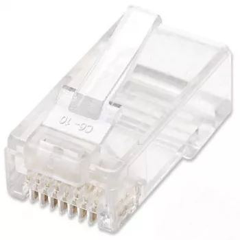 Intellinet RJ45 modulaariliitin, Cat6, UTP, 2-haarainen, säikeisille johtimille, 15 µ kullatut kontaktit, 100 kpl:n pakkaus