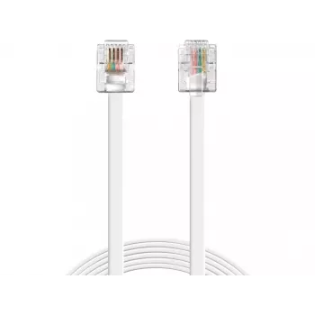Sandberg puhelinkaapeli RJ11-RJ11 5 m, 5 m, RJ11, RJ11, uros, uros, valkoinen
