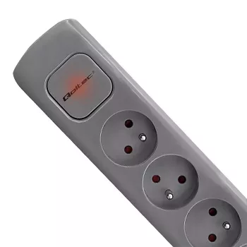 Jatkojohto Qoltec 50275 1.8m 5 AC-pistorasiaa sisäkäyttöön harmaa