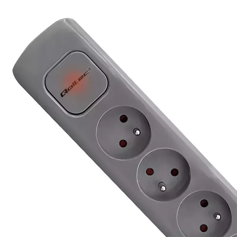 Jatkojohto Qoltec 50275 1.8m 5 AC-pistorasiaa sisäkäyttöön harmaa