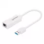 Manhattan USB-A Gigabit verkkosovitin, valkoinen, 10/100/1000 Mbit/s verkko, USB 3.0, Ethernet, RJ45, kolmen vuoden takuu, vastaa USB31000SW.