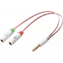 Sandberg-kuulokeliitäntäsovitin Dual-Single, 3,5 mm TRS, uros, naaras, valkoinen