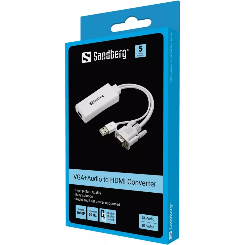 Sandberg VGA+audio - HDMI-muunnin