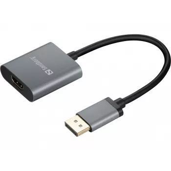 Sandberg DisplayPort 1.4 - HDMI 2.0 4K -sovitin, DisplayPort, HDMI tyyppi A (standardi), uros, naaras, 3840 x 2160 pikseliä, 6 Gbit/s