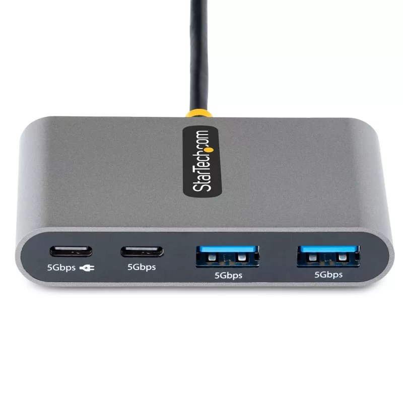 StarTech.com 4-porttinen USB-C-keskitin 100W Power Delivery -läpiviennillä – 2x USB-A + 2x USB-C – USB 3.0 5Gbps – 1ft (30cm) kaapeli – kannettava USB Type-C - USB-A/C-keskitin