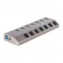 StarTech.com 7-porttinen itsetehosteinen USB-C-keskitin yksittäisillä virta-/katkaisupainikkeilla, USB 3.0 5Gbps -laajennuskeskitin virtalähteellä, pöytäkone/kannettava tietokone USB-C - USB-A -keskitin, USB Type C -keskitin BC 1.2:lla