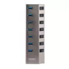 StarTech.com 7-porttinen itsetehosteinen USB-C-keskitin yksittäisillä virta-/katkaisupainikkeilla, USB 3.0 5Gbps -laajennuskeskitin virtalähteellä, pöytäkone/kannettava tietokone USB-C - USB-A -keskitin, USB Type C -keskitin BC 1.2:lla
