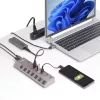 StarTech.com 7-porttinen itsetehosteinen USB-C-keskitin yksittäisillä virta-/katkaisupainikkeilla, USB 3.0 5Gbps -laajennuskeskitin virtalähteellä, pöytäkone/kannettava tietokone USB-C - USB-A -keskitin, USB Type C -keskitin BC 1.2:lla