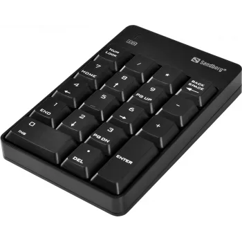 Sandberg Wireless Numeric Keypad 2, RF Wireless, 18, kannettava/PC, musta
