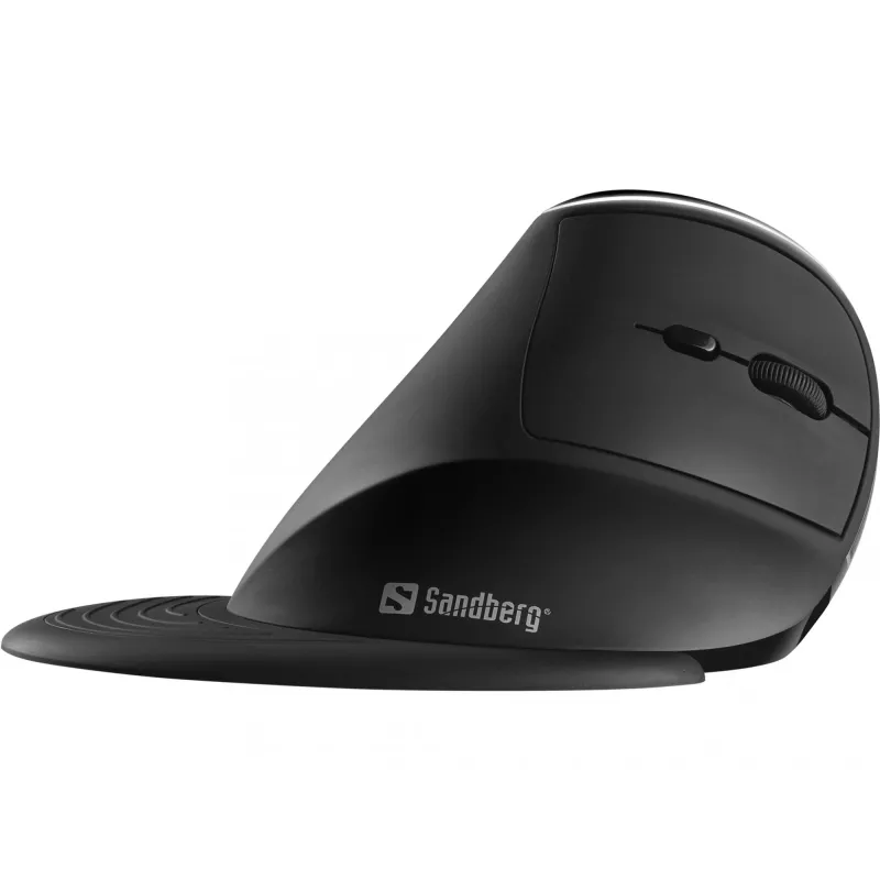 Sandberg Wireless Vertical -hiiri Pro, oikeakätinen, pystysuunnittelu, optinen, RF Wireless, 1600 DPI, musta