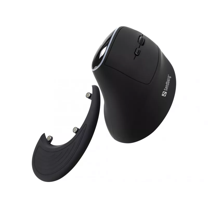 Sandberg Wireless Vertical -hiiri Pro, oikeakätinen, pystysuunnittelu, optinen, RF Wireless, 1600 DPI, musta