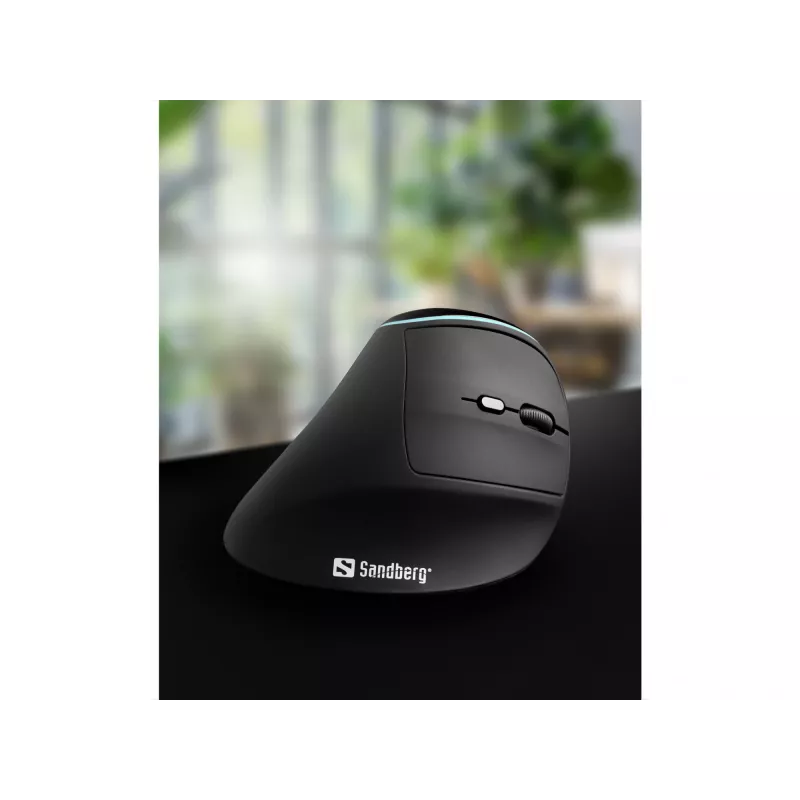 Sandberg Wireless Vertical -hiiri Pro, oikeakätinen, pystysuunnittelu, optinen, RF Wireless, 1600 DPI, musta