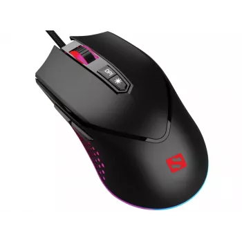 Sandberg Azazinator -hiiri 6400, oikeakätinen, USB Type-A, 6400 DPI, musta