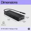 HP 4K USB-C moniporttikeskitin, USB Type-C, USB 3.2 Gen 2 (3.1 Gen 2) Type-C, 10000 Mbit/s, musta, 4K Ultra HD, Kiina