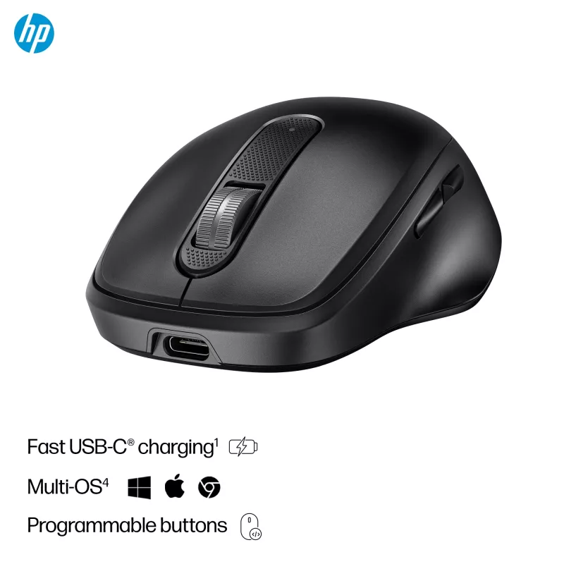 HP 510 ultranopea ladattava langaton hiiri, molempikätinen, RF Wireless, 4000 DPI, musta