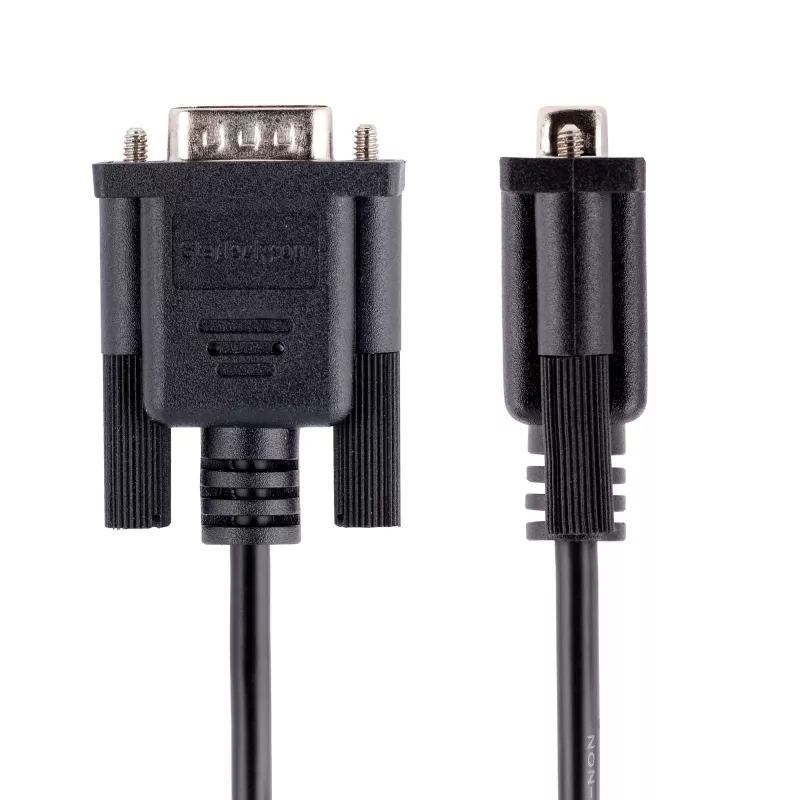 StarTech.com 3m RS232 sarjaportin nullmodem-kaapeli, crossover-sarjakaapeli Al-Mylar-suojauksella, DB9 sarjaportti COM -kaapeli naaras-uros, yhteensopiva DTE-laitteiden kanssa, musta, F/M