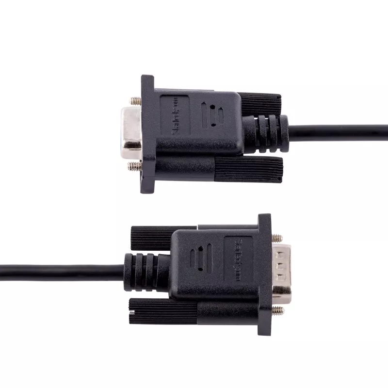 StarTech.com 3m RS232 sarjaportin nullmodem-kaapeli, crossover-sarjakaapeli Al-Mylar-suojauksella, DB9 sarjaportti COM -kaapeli naaras-uros, yhteensopiva DTE-laitteiden kanssa, musta, F/M