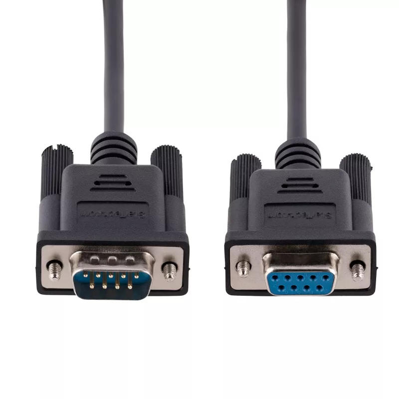 StarTech.com 3m RS232 sarjaportin nullmodem-kaapeli, crossover-sarjakaapeli Al-Mylar-suojauksella, DB9 sarjaportti COM -kaapeli naaras-uros, yhteensopiva DTE-laitteiden kanssa, musta, F/M