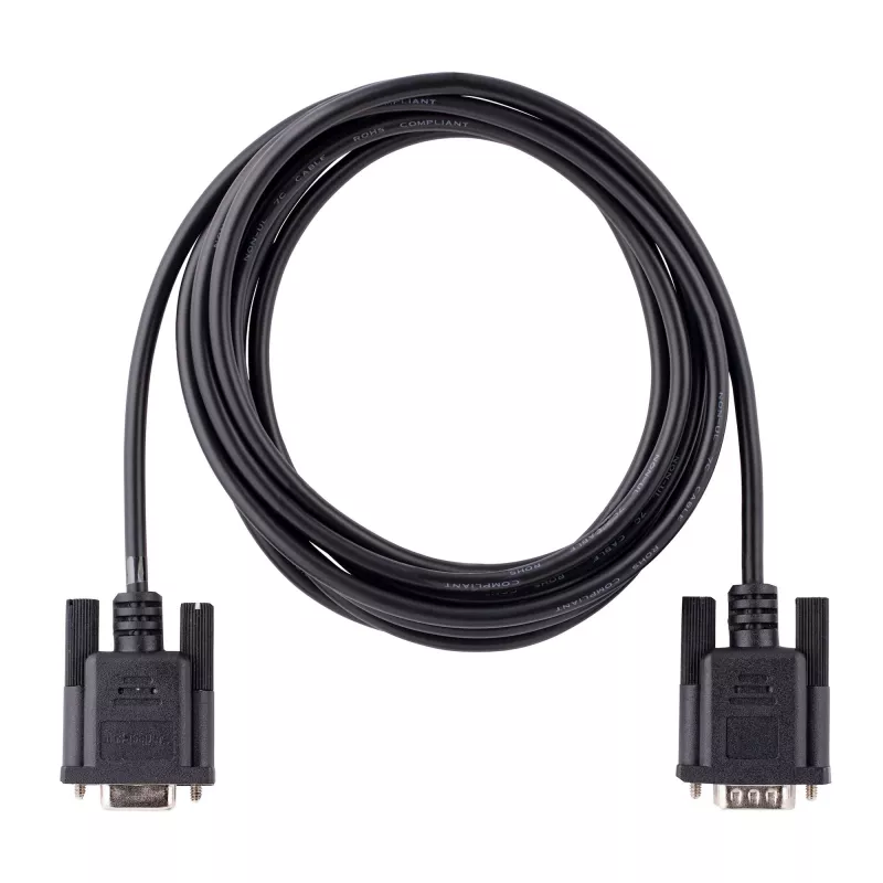 StarTech.com 3m RS232 sarjaportin nullmodem-kaapeli, crossover-sarjakaapeli Al-Mylar-suojauksella, DB9 sarjaportti COM -kaapeli naaras-uros, yhteensopiva DTE-laitteiden kanssa, musta, F/M