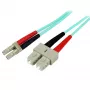 StarTech.com 2m (6ft) LC/UPC - SC/UPC OM3 monimuotokuitu-kaapeli, täysduplex 50/125µm Zipcord-kuitu-kaapeli, 100G, pieni lisävaimennus, LSZH kuitu-patch-kaapeli