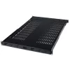 StarTech.com ADJSHELF 1U syvyydeltään säädettävä tuuletettu palvelinkaapin hylly, 19 tuumaa, 80 kg (175 lb), asennussyvyys 480–960 mm (19,5–38 tuumaa), syvyys 70 cm (27,5 tuumaa), musta