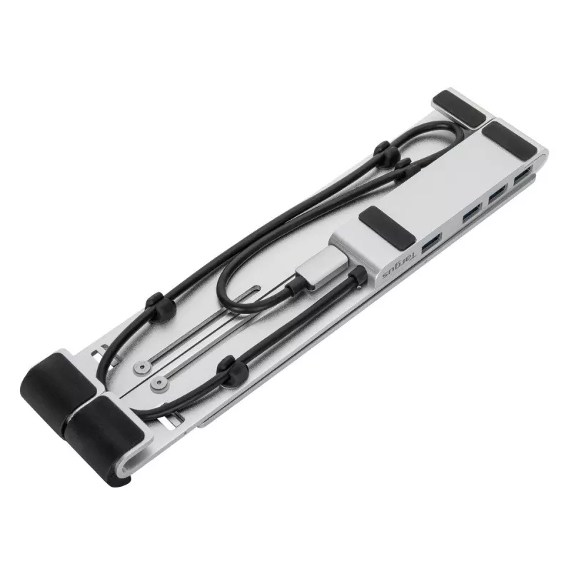Targus AWU100205GL kannettavan jalusta 4-porttisella USB-keskittimellä, 25,4–39,6 cm (10–15,6 tuumaa), hopea