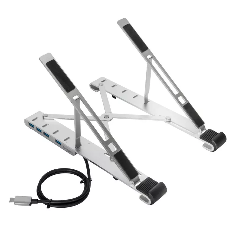 Targus AWU100205GL kannettavan jalusta 4-porttisella USB-keskittimellä, 25,4–39,6 cm (10–15,6 tuumaa), hopea