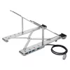 Targus AWU100205GL kannettavan jalusta 4-porttisella USB-keskittimellä, 25,4–39,6 cm (10–15,6 tuumaa), hopea