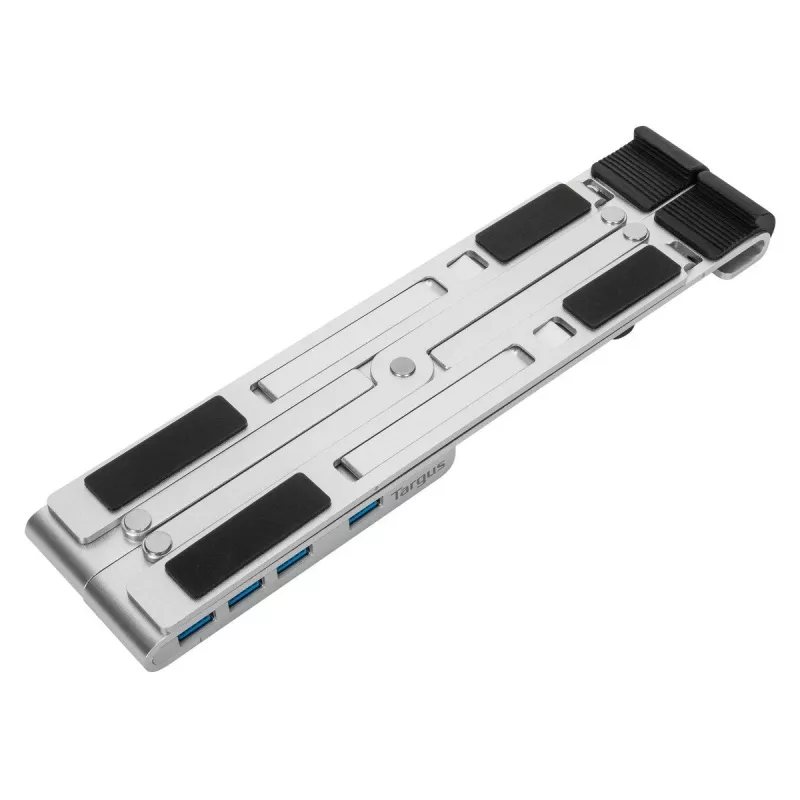 Targus AWU100205GL kannettavan jalusta 4-porttisella USB-keskittimellä, 25,4–39,6 cm (10–15,6 tuumaa), hopea