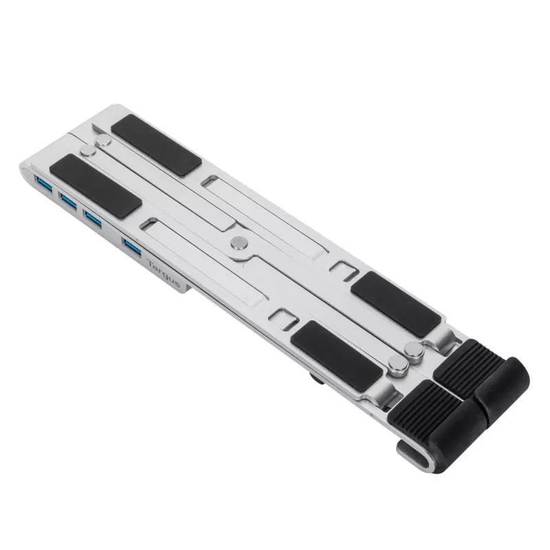 Targus AWU100205GL kannettavan jalusta 4-porttisella USB-keskittimellä, 25,4–39,6 cm (10–15,6 tuumaa), hopea