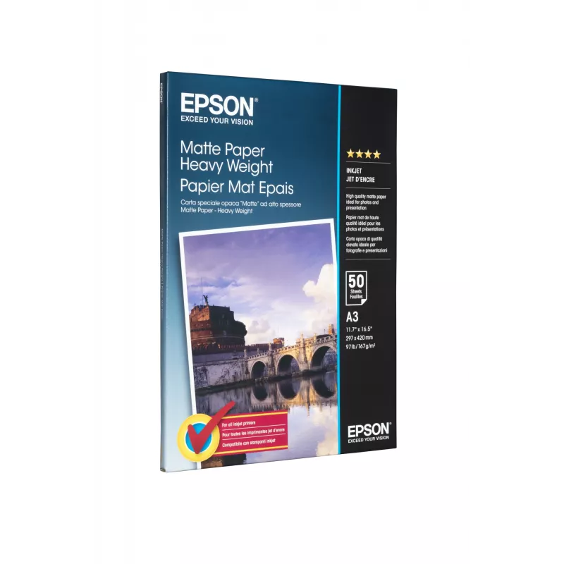 Epson Matte Paper Heavy Weight, DIN A3, 167 g/m², 50 arkkia