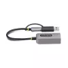 StarTech.com USB-C-Ethernet-sovitin USB-A-donglella, 10/100/1000 Mbit/s, USB 3.0 - Gigabit Ethernet verkkosovitin, 15 cm kiinteä kaapeli, USB GbE -sovitin