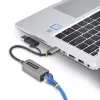 StarTech.com USB-C-Ethernet-sovitin USB-A-donglella, 10/100/1000 Mbit/s, USB 3.0 - Gigabit Ethernet verkkosovitin, 15 cm kiinteä kaapeli, USB GbE -sovitin