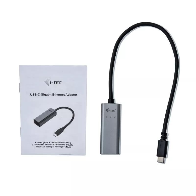 i-tec Metal USB-C Gigabit Ethernet -sovitin, johdollinen, USB Type-C, Ethernet, 1000 Mbit/s, harmaa