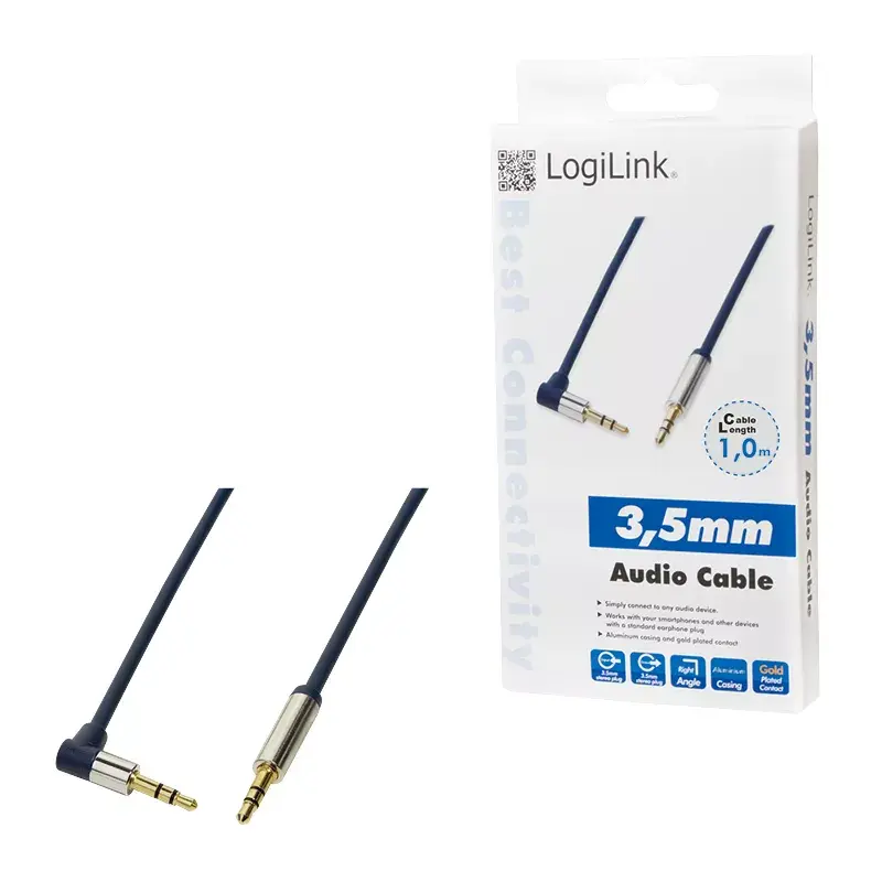 Audiokaapeli LogiLink 3,5 mm – 3,5 mm, 1 m, sininen