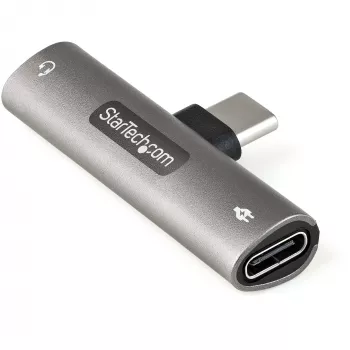 StarTech.com USB-C-audio- ja latausadapteri – USB-C-audioadapteri 3,5 mm:n TRRS-kuulokeliitännällä ja 60-W-USB-Type-C-Power-Delivery-läpivientilatauksella – USB-C-puhelimille/tableteille/kannettaville