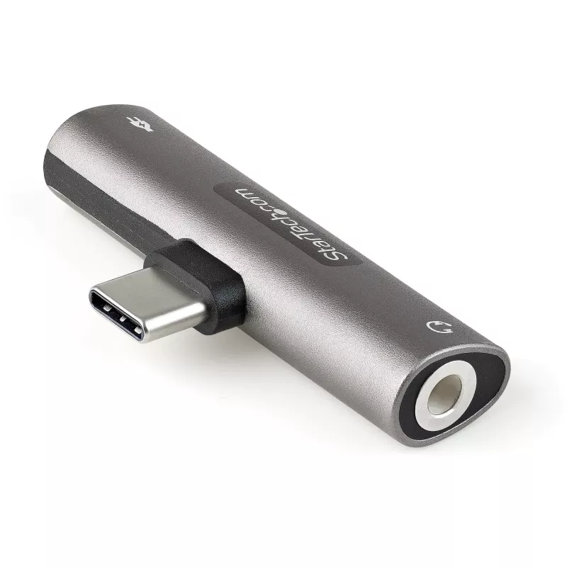 StarTech.com CDP235APDM USB-C-ääni- ja latausadapteri 3,5 mm TRRS -kuulokeliitännällä ja 60 W USB-C Power Delivery -läpilatauksella, puhelimelle/tabletille/kannettavalle