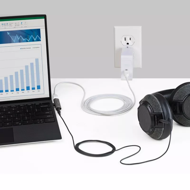 StarTech.com CDP235APDM USB-C-ääni- ja latausadapteri 3,5 mm TRRS -kuulokeliitännällä ja 60 W USB-C Power Delivery -läpilatauksella, puhelimelle/tabletille/kannettavalle