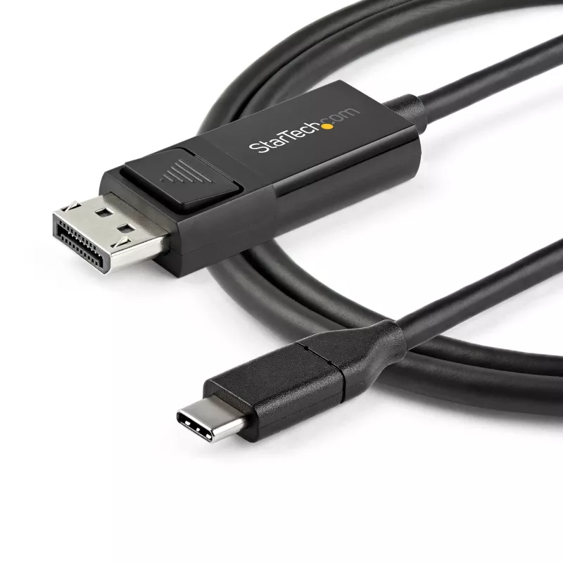StarTech.com 1m USB-C–DisplayPort 1.2 -kaapeli 4K 60Hz - kaksisuuntainen DP–USB-C tai USB-C–DP käännettävä video-adapterikaapeli - HBR2/HDR - USB Type C/Thunderbolt-näyttökaapeli
