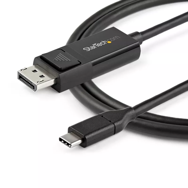 StarTech.com 6.6ft (2m) USB C – DisplayPort 1.2 -kaapeli 4K 60Hz - kaksisuuntainen DP–USB-C tai USB-C–DP käännettävä video-adapterikaapeli - HBR2/HDR - USB Type C/Thunderbolt-näyttökaapeli