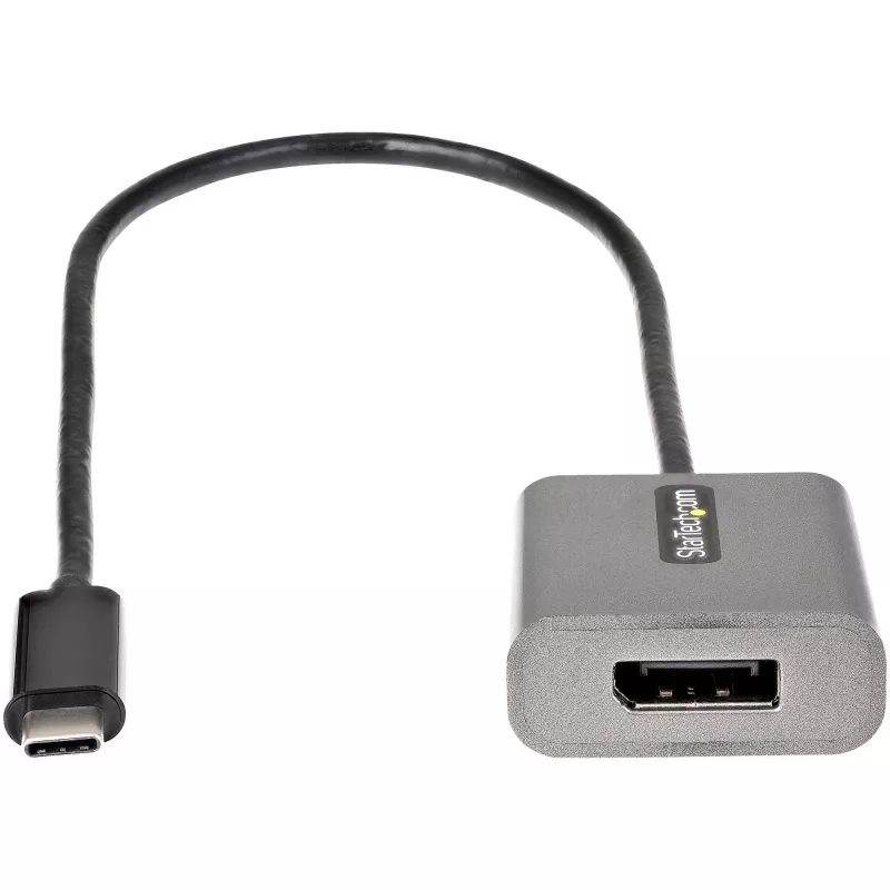 StarTech.com USB-C–DisplayPort-adapteri – 8K/4K 60Hz USB-C–DisplayPort-1.4-adapteridongle – USB Type-C–DP-näyttövideomuunnin – yhteensopiva Thunderbolt 3:n kanssa – mukana 30 cm pitkä kiinteä kaapeli