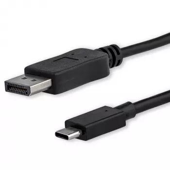 StarTech.com 1m USB-C–DisplayPort 1.2 -kaapeli 4K 60Hz – USB-C–DisplayPort-adapterikaapeli – HBR2 – USB Type-C DP Alt Mode – DP-näyttövideokaapeli – toimii Thunderbolt 3:n kanssa – musta