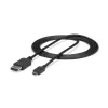 StarTech.com 1,8 m USB-C–DisplayPort-1.2-kaapeli 4K 60 Hz – USB-C–DisplayPort-adapterikaapeli HBR2 – USB Type-C DP Alt Mode – DP-näyttövideokaapeli – toimii Thunderbolt 3:n kanssa – musta